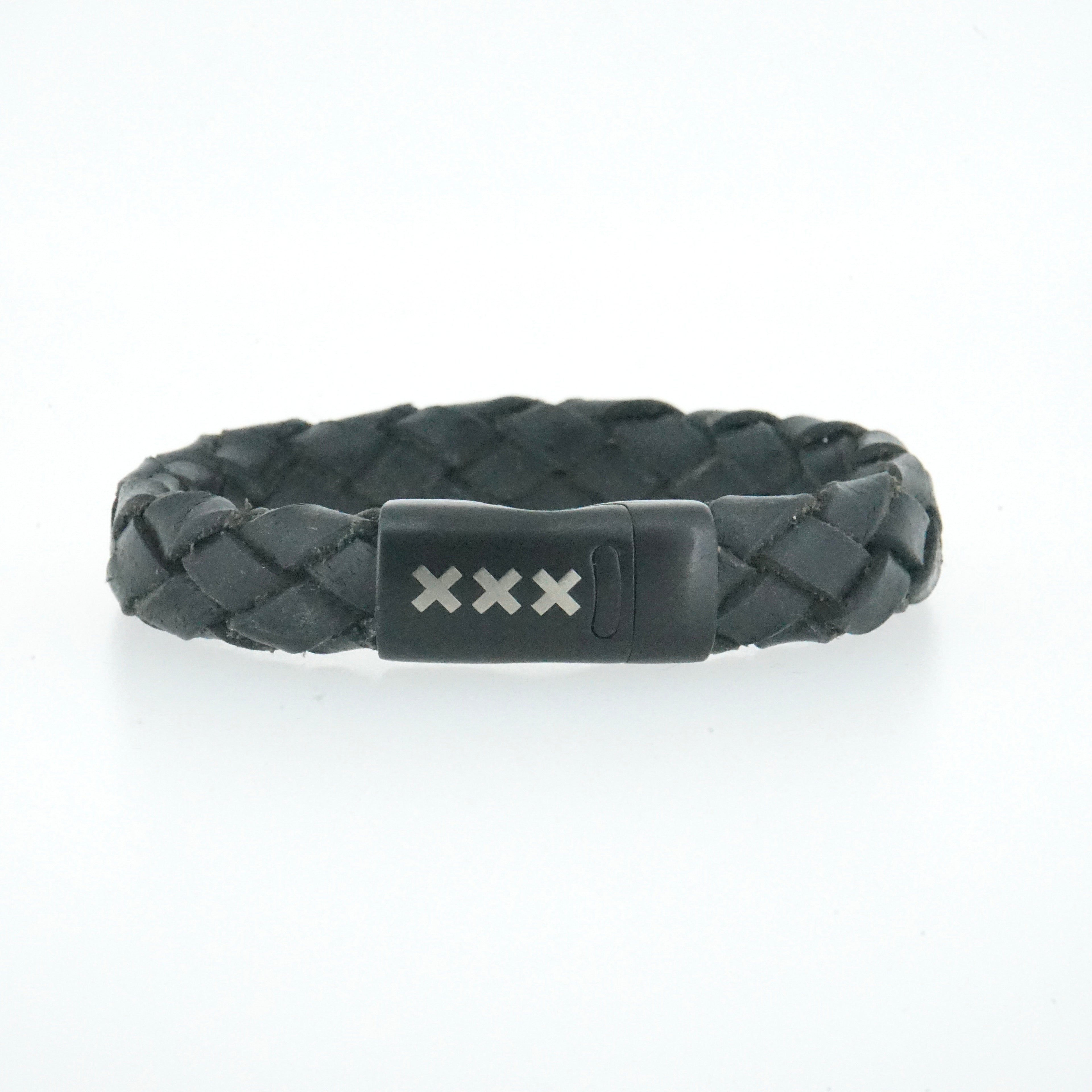 Leren Armband Zwart / Zwart – Mokum Trots