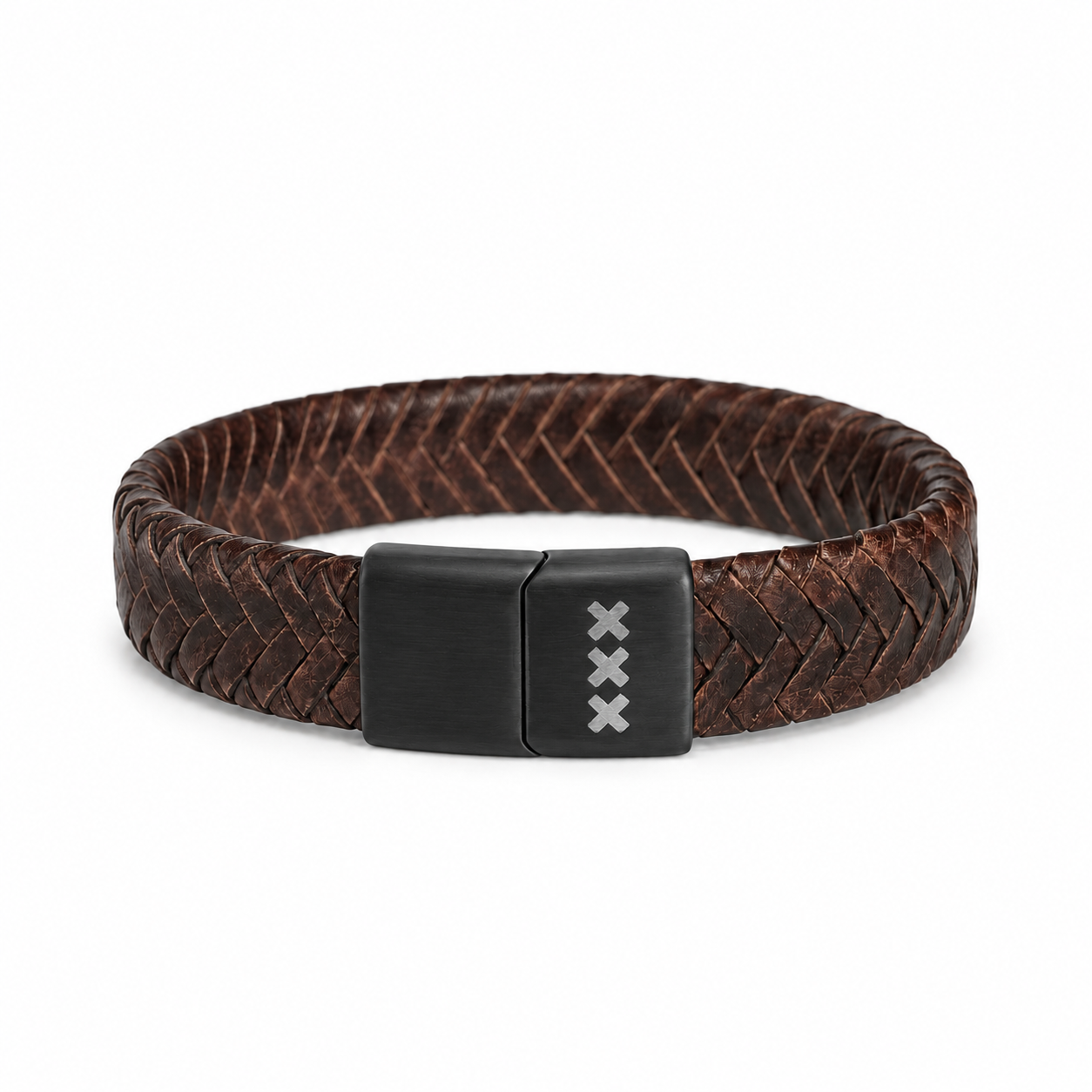Leren Armband met Gravure ZWART– Amsterdam Edition