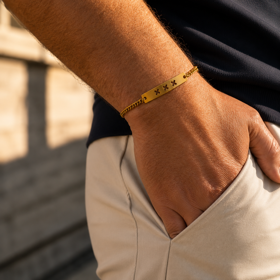 Goudkleurige RVS Herenarmband | MOED