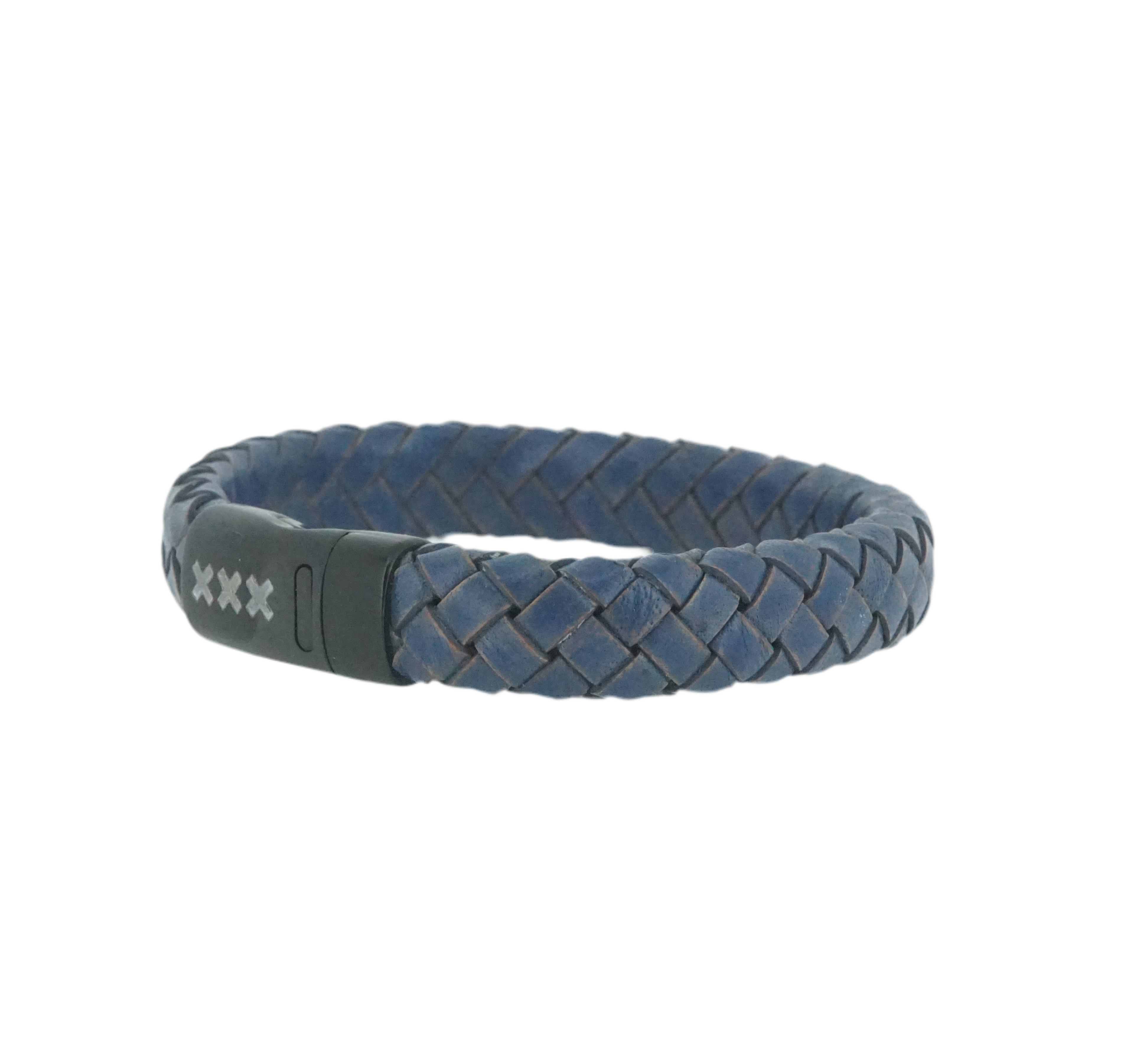 Leren armband Blauw / Black - De pijp