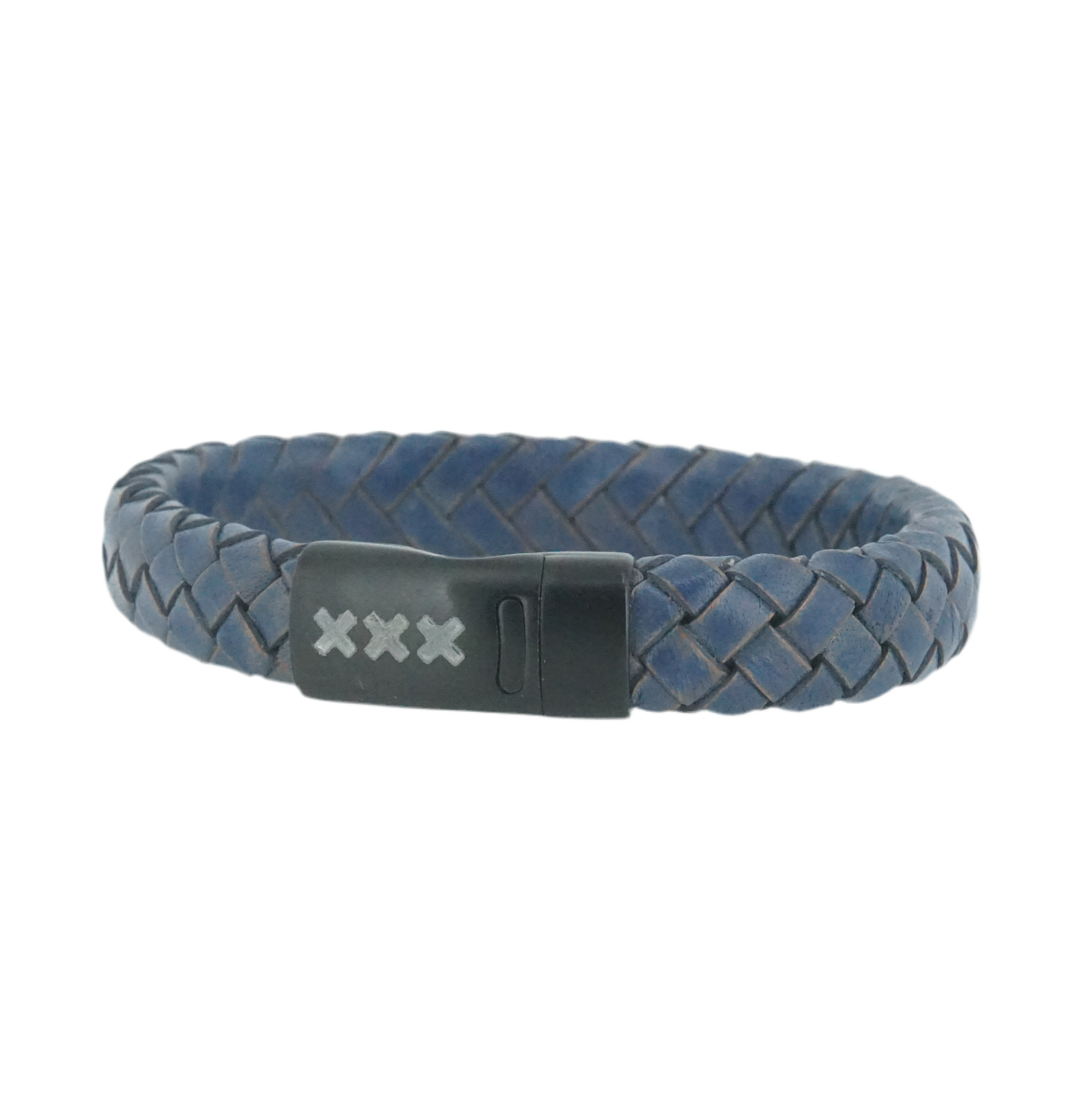 Leren armband Blauw / Black - De pijp