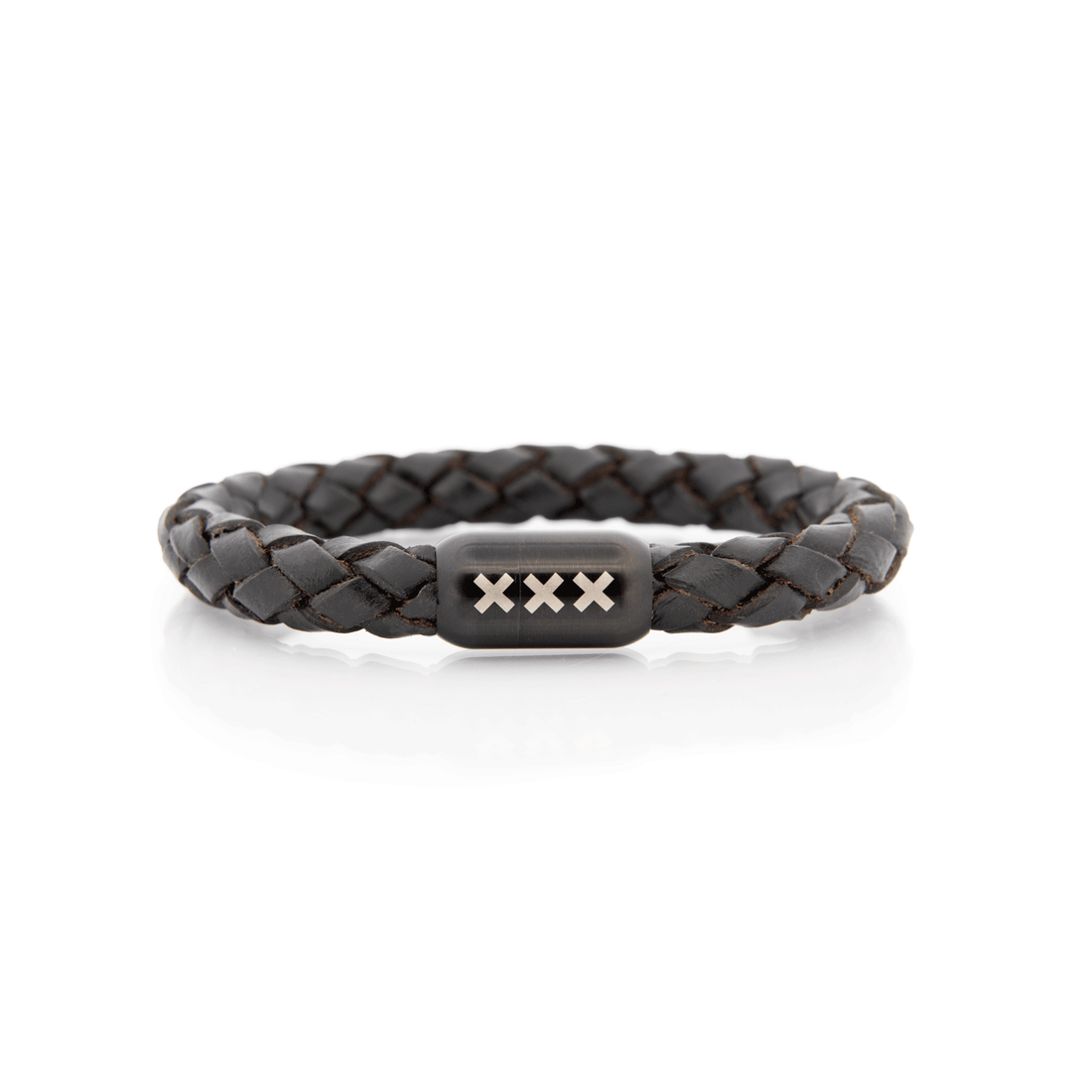 leren armband rond Zwart/ Zwart - 020 Black Editie