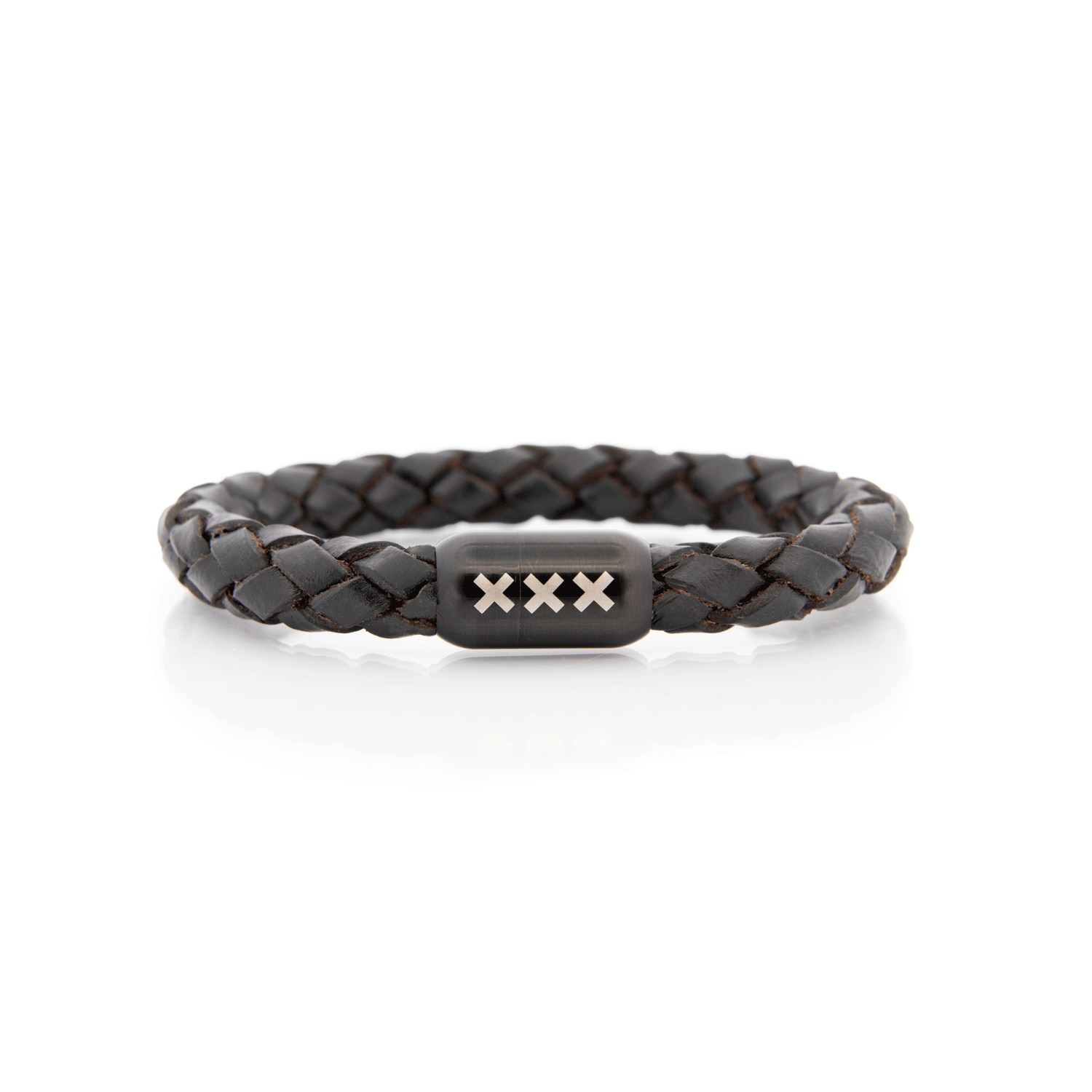 leren armband rond Zwart/ Zwart - 020 Black Editie