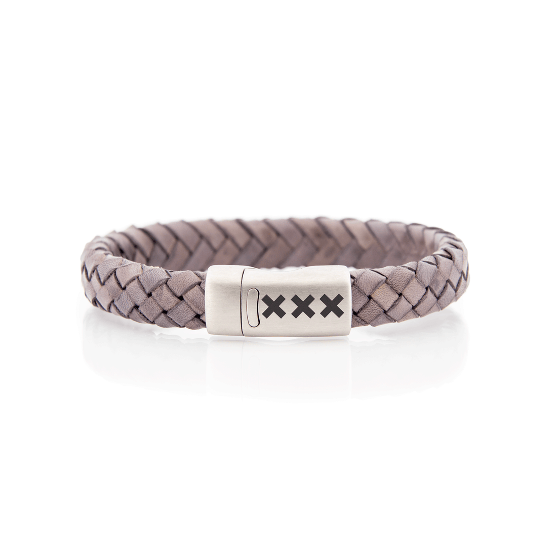 Bracelet Leather Gray/Silver