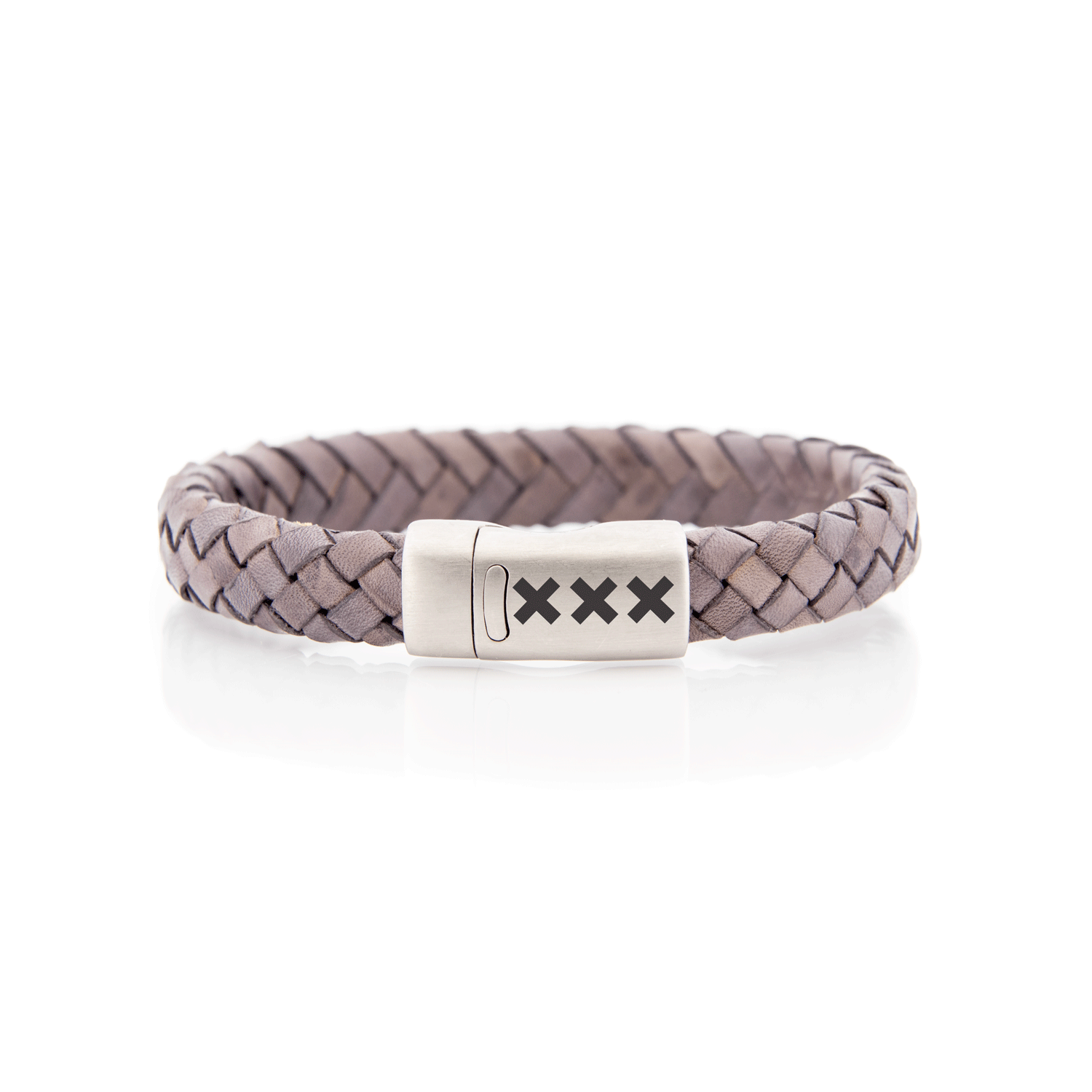 Bracelet Leather Gray/Silver