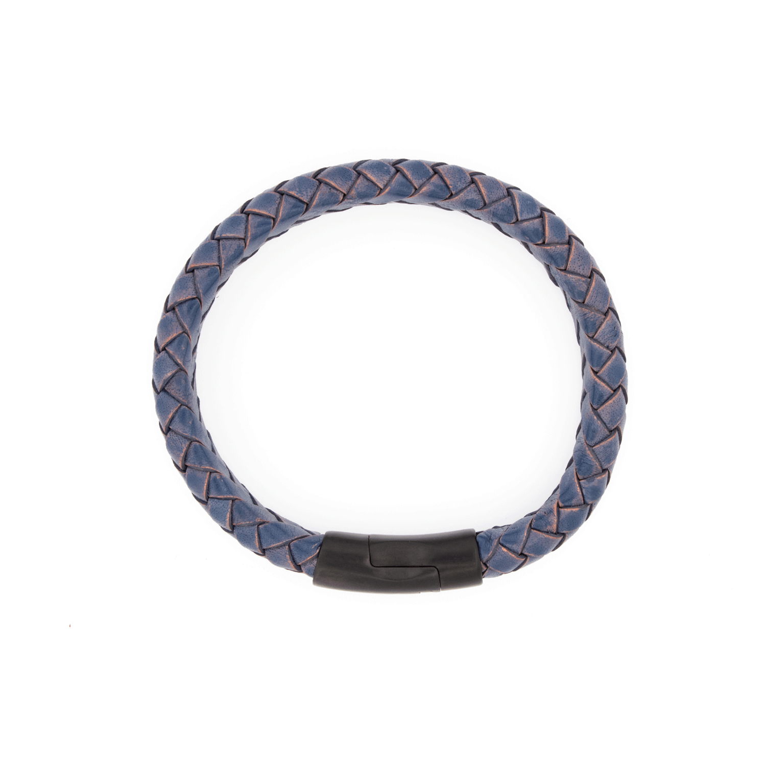 Leren armband Blauw- Zilver | Zuid