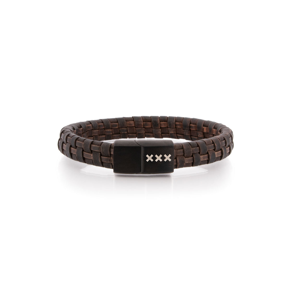 Leren Armband Donker Bruin - Zwart | Yup