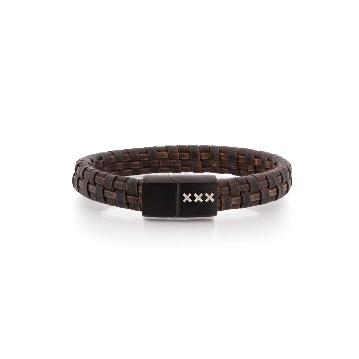 Leren Armband Donker Bruin - Zwart | Yup