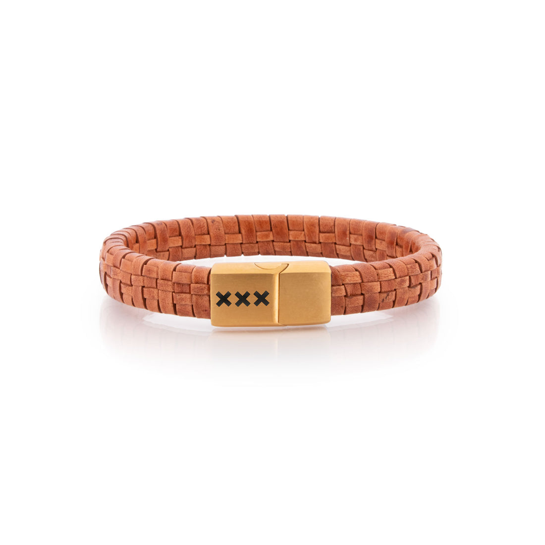 Bracelet Leather Lightbrown/ Gold