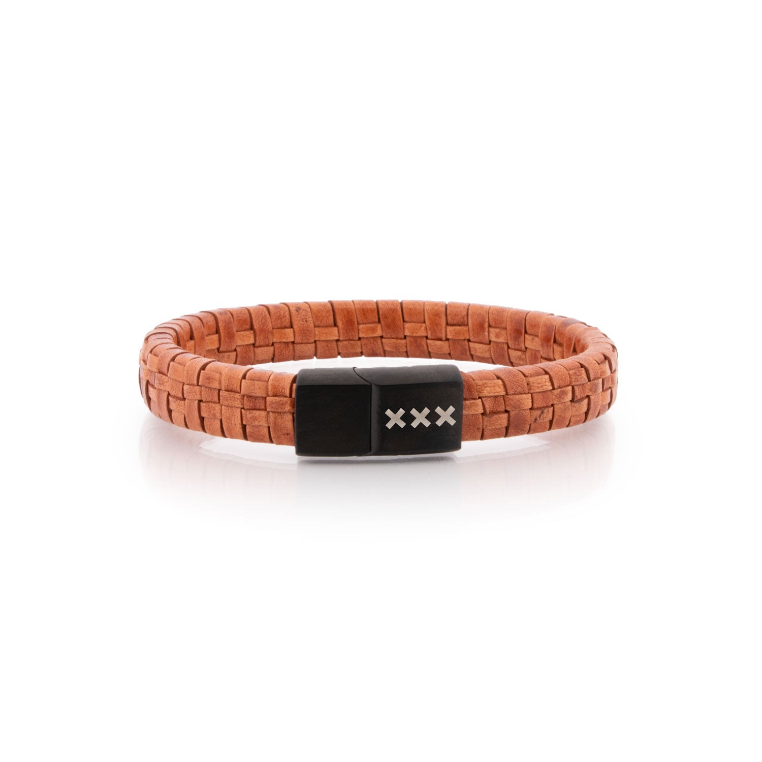 Bracelet Leather Lightbrown/ Black