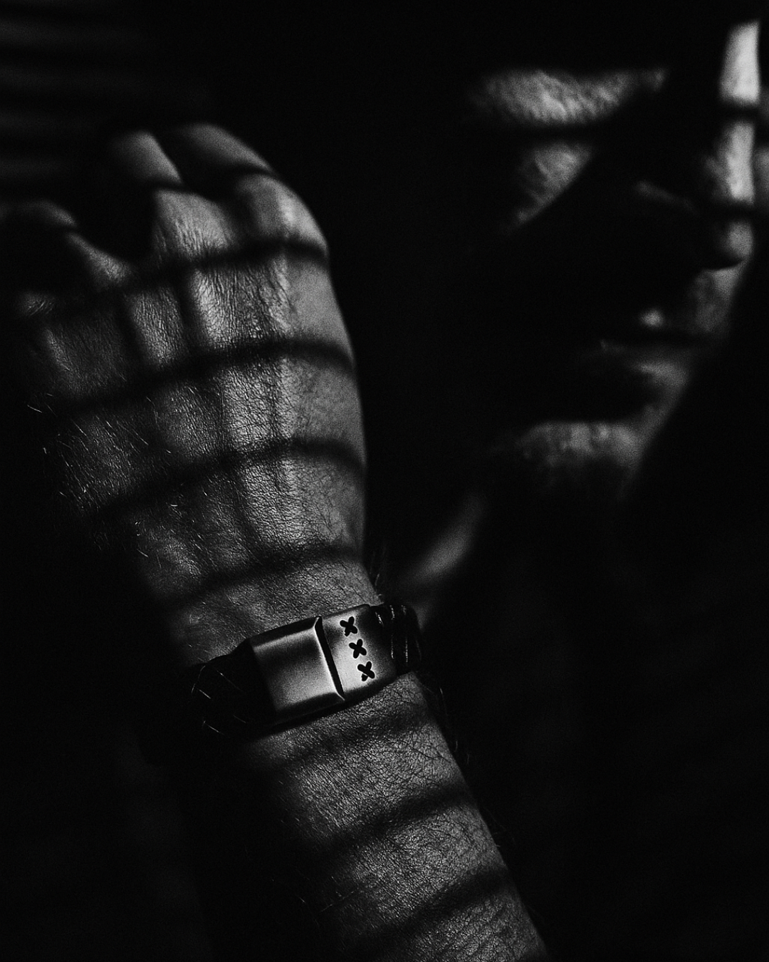 Leather Bracelet Black/Silver - Amsterdam XXX