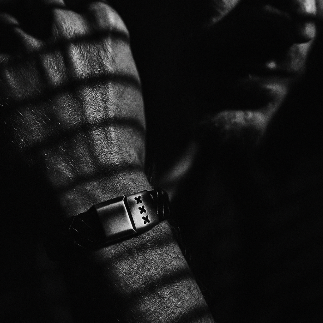 Leren Armband Zwart | Zilver - Amsterdam XXX