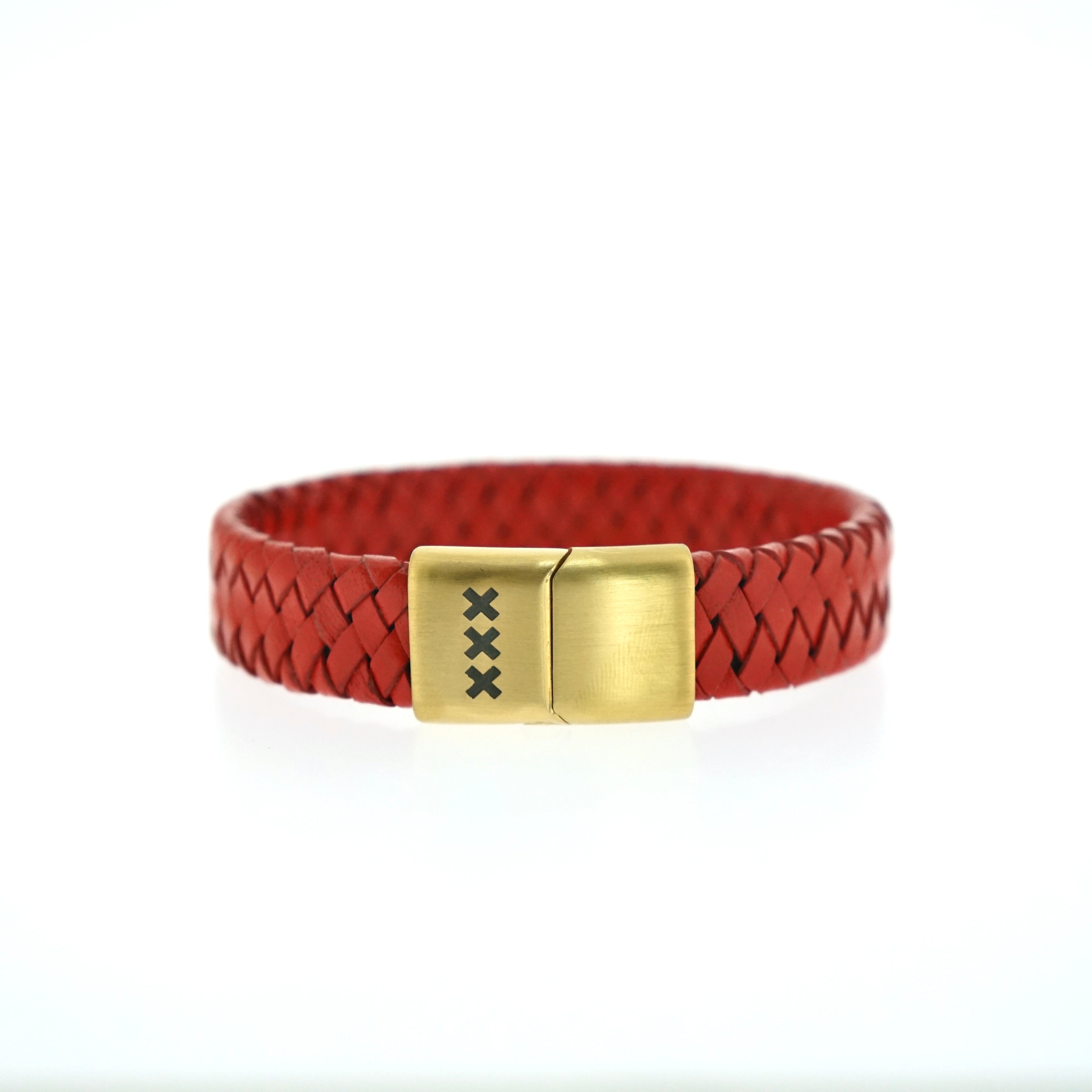 Leather Bracelet Red XXX Collection