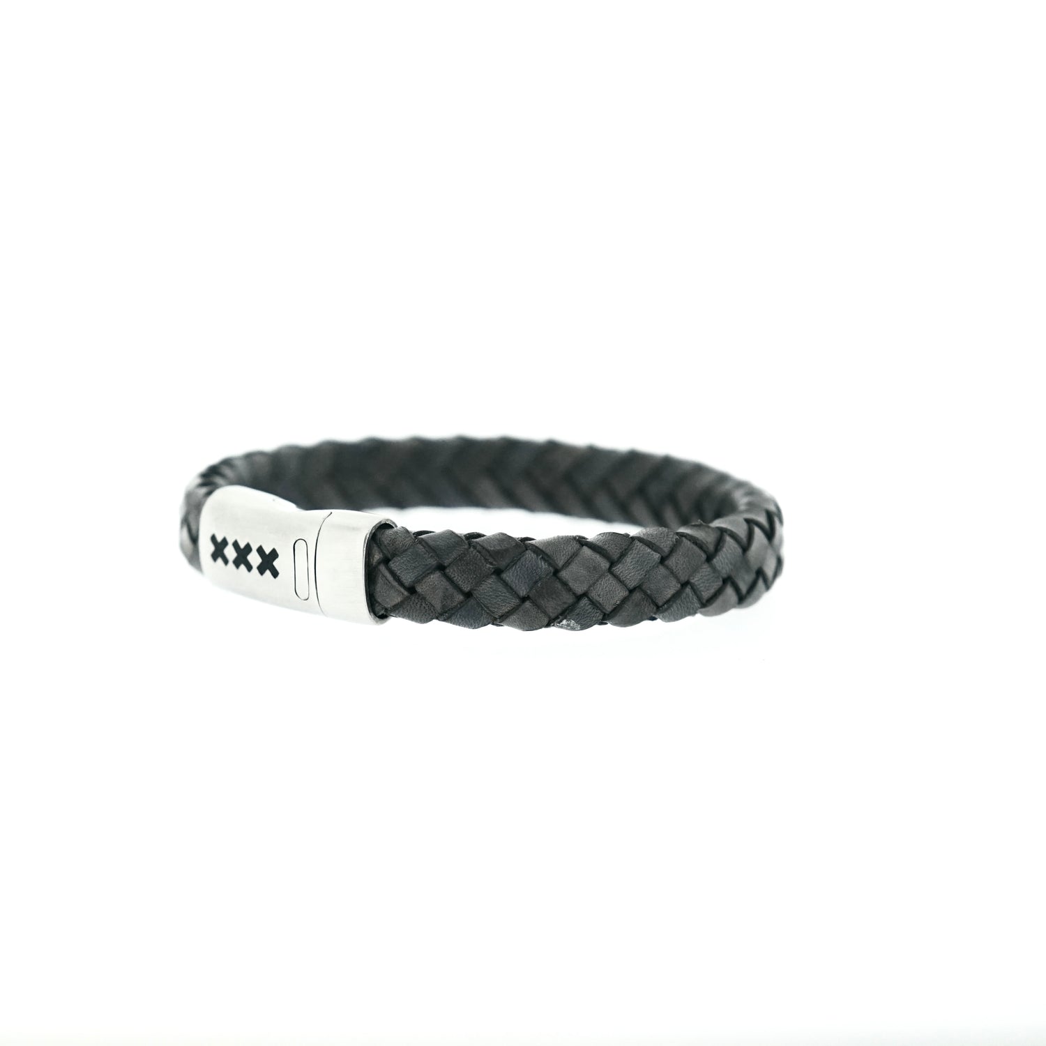 Leren Armband Zwart / Zilver – Mokum Trots