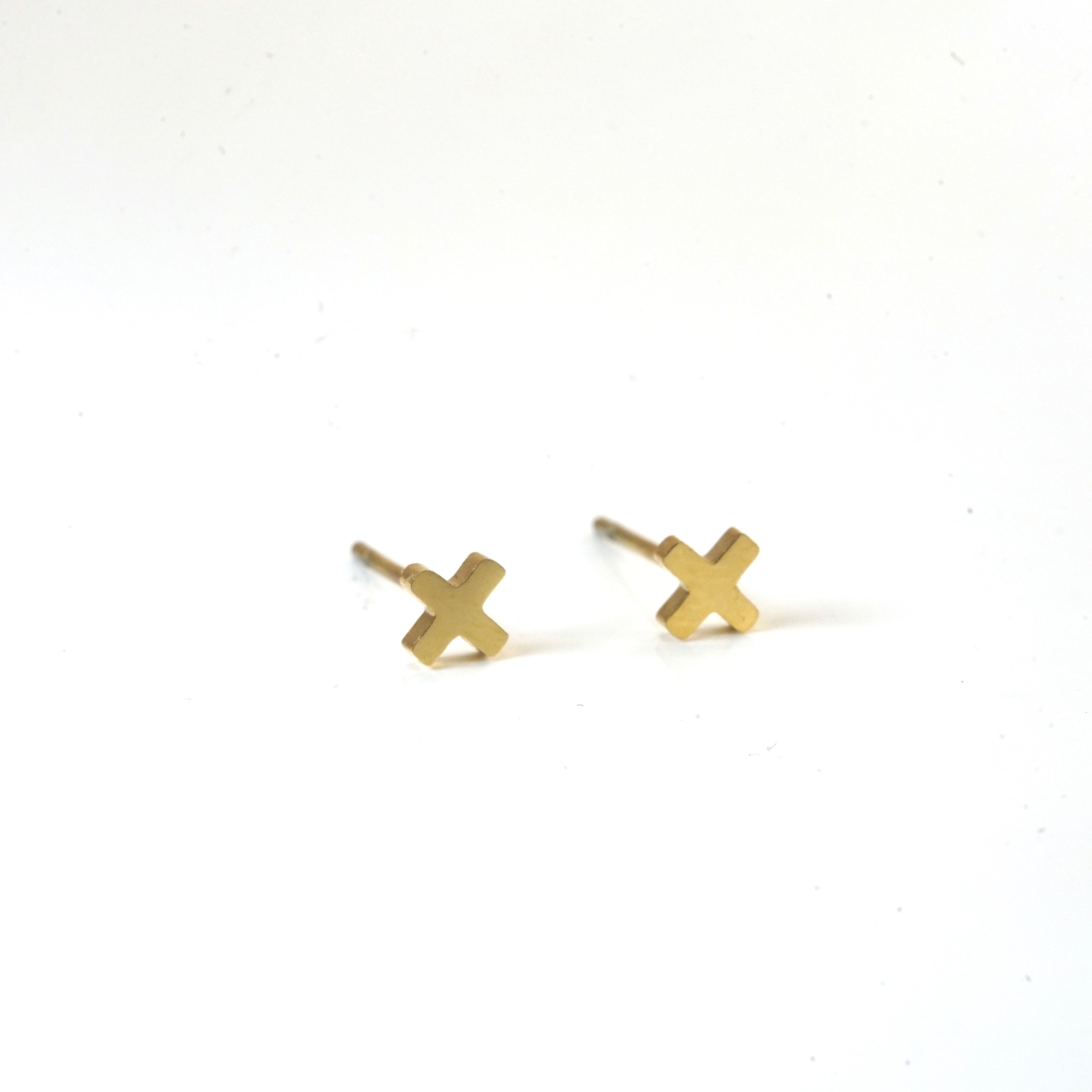 STUDS OORBELLEN MNI KRUISJES AMSTERDAM