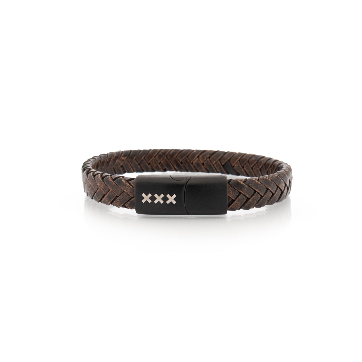 Leren armband Bruin - Zwart | De Amstel
