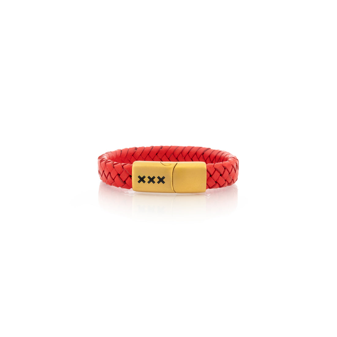 Leren armband Rood - Goud | NDSM