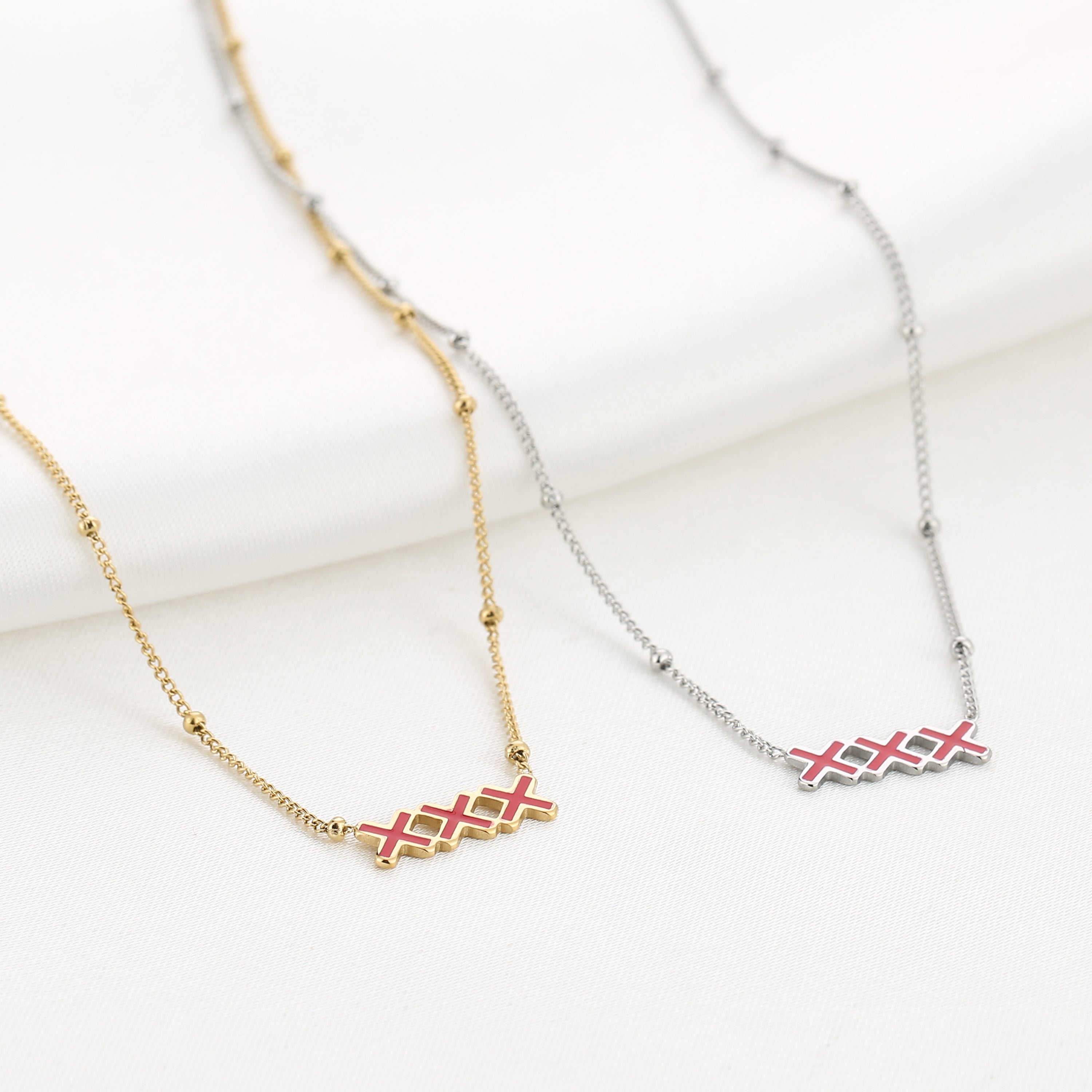 KETTING | 3 RODE KRUISJES HORIZON