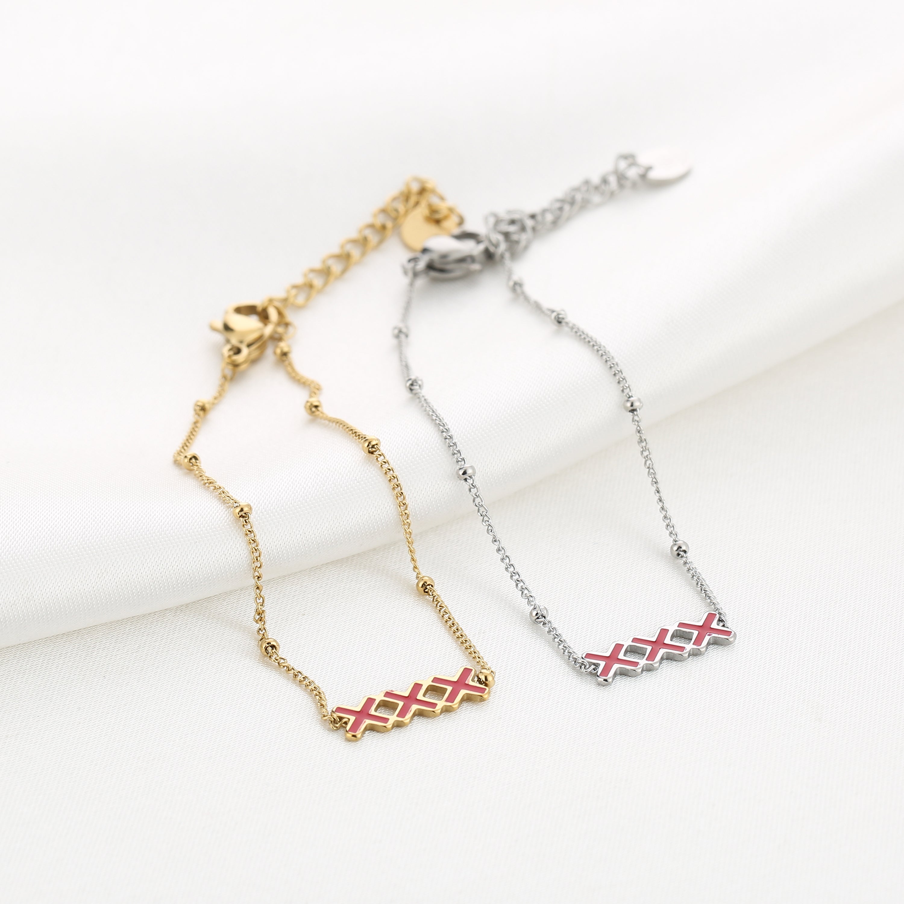 BRACELET STAINLESS STEEL RED XXX