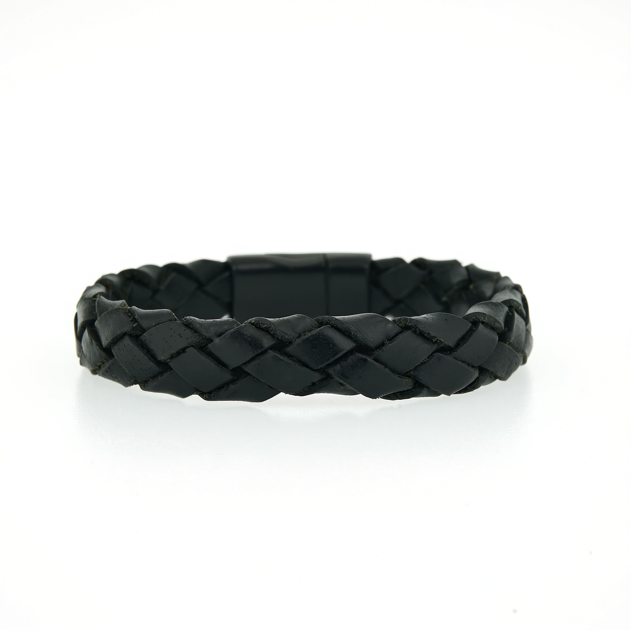 Leren Armband Zwart / Zwart – Mokum Trots