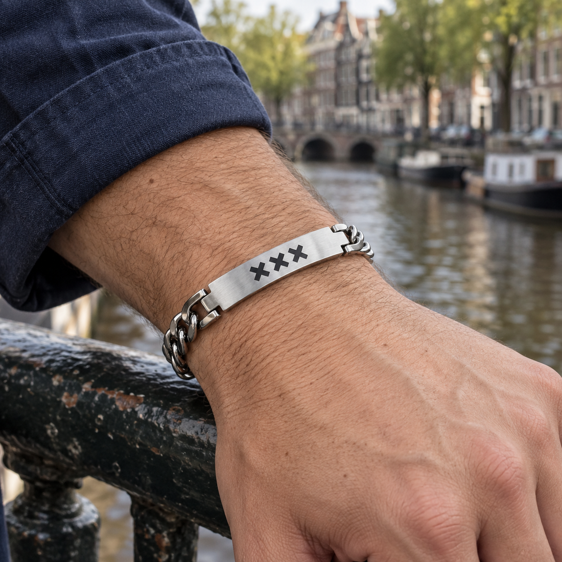 Zilver RVS Herenarmband | Vastberaden