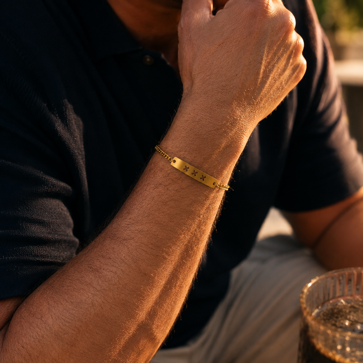 Goudkleurige RVS Herenarmband | MOED