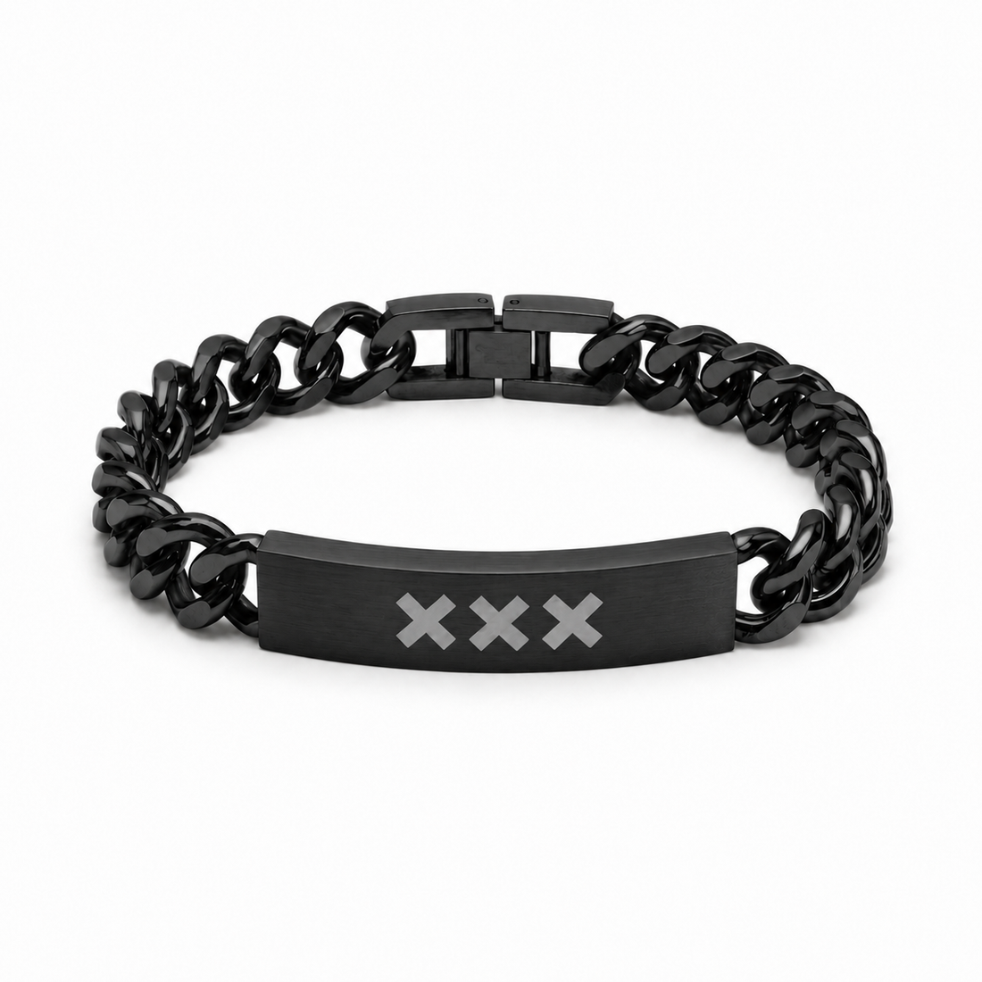 Zwart RVS Herenarmband | Vastberaden