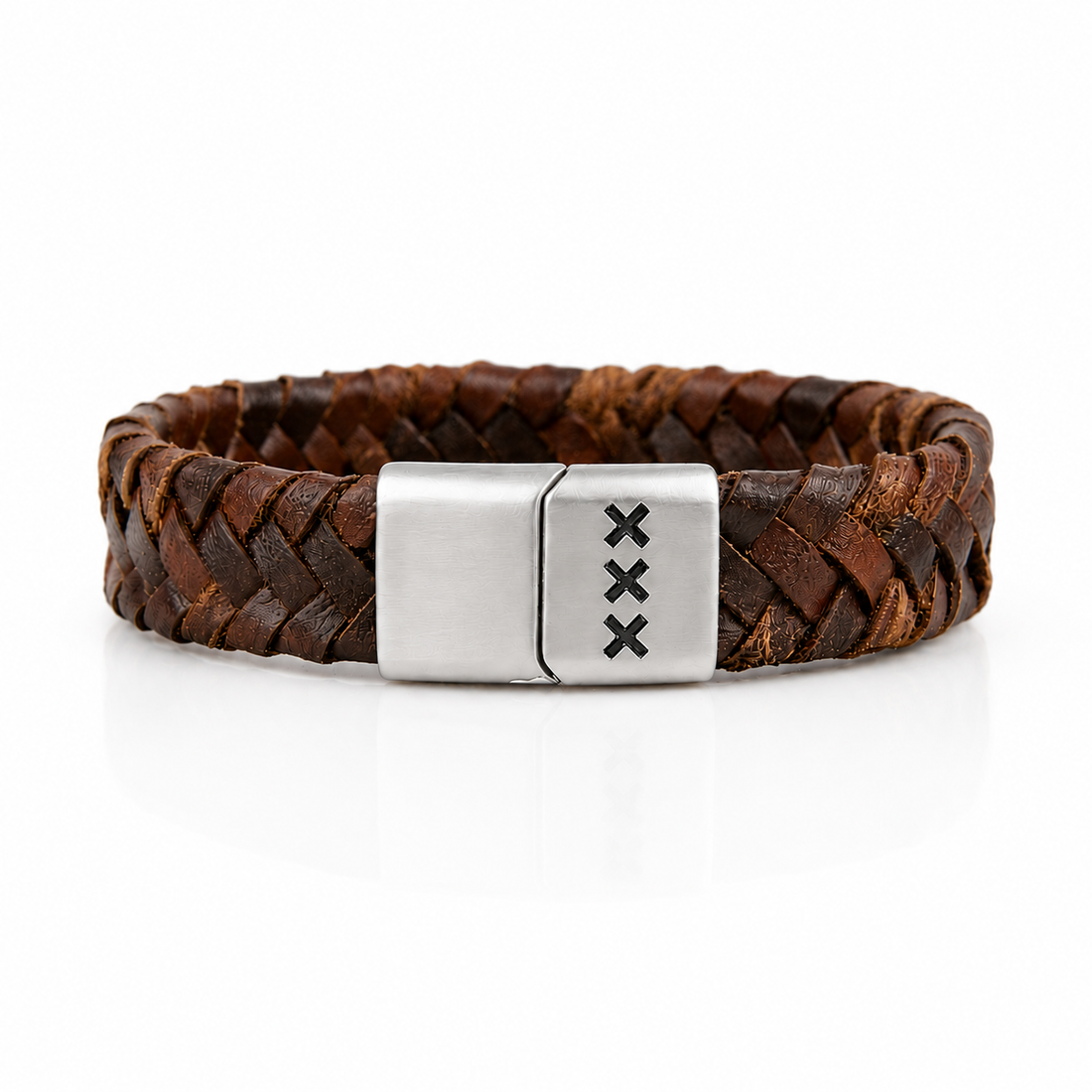Leren Armband met Gravure ZILVER– Amsterdam Edition