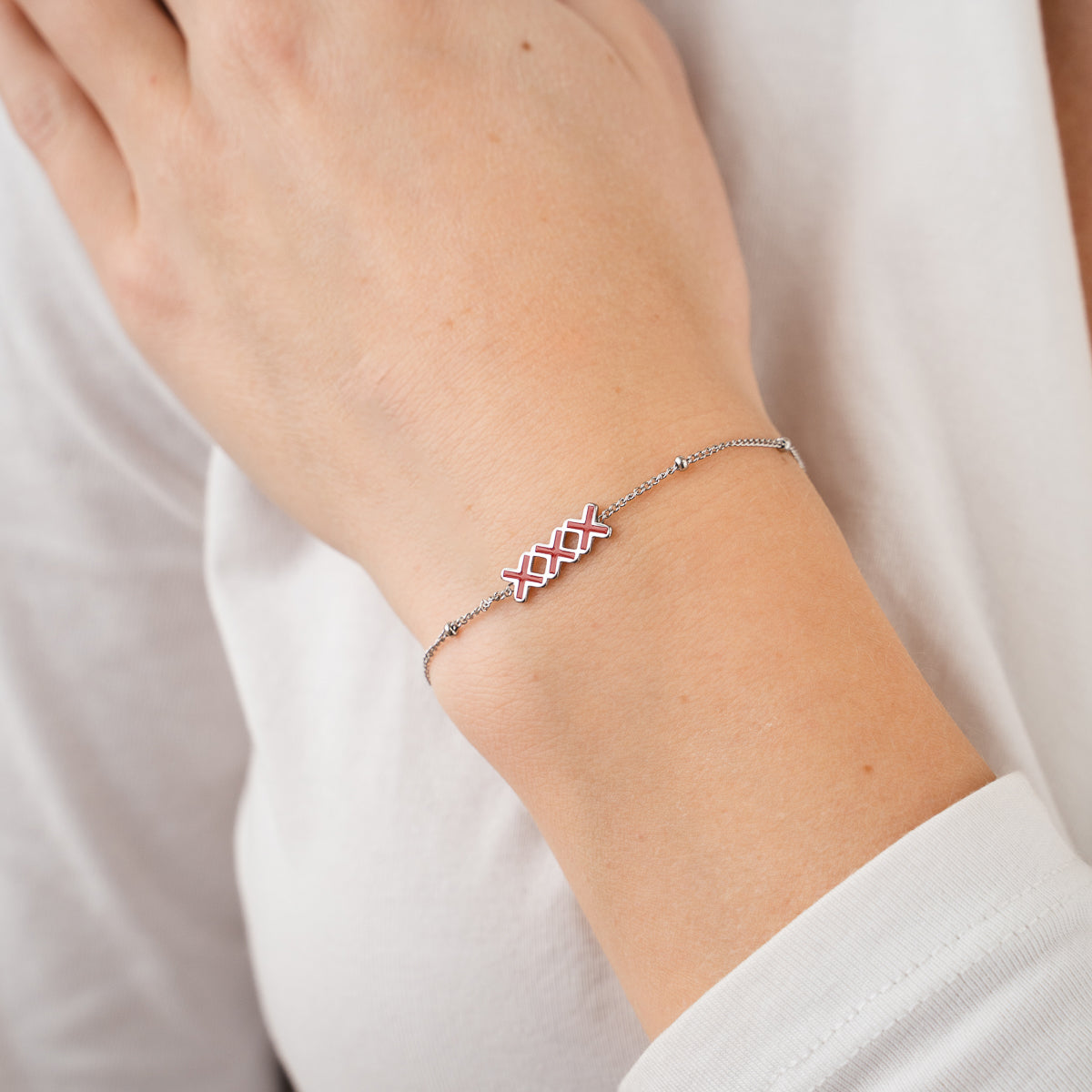 BRACELET STAINLESS STEEL RED XXX