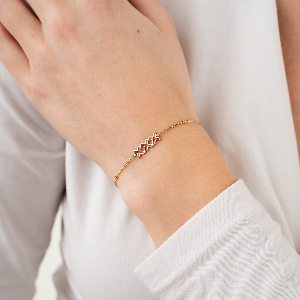 BRACELET STAINLESS STEEL RED XXX