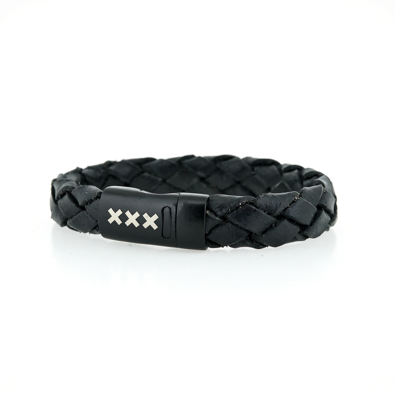 Leren Armband Zwart / Zwart – Mokum Trots
