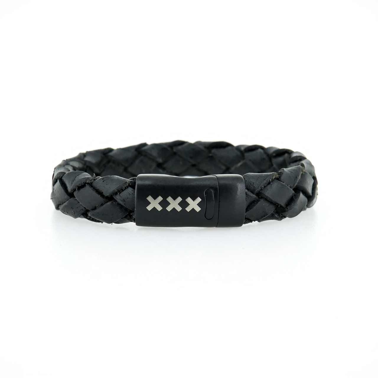 Leren Armband Zwart / Zwart – Mokum Trots