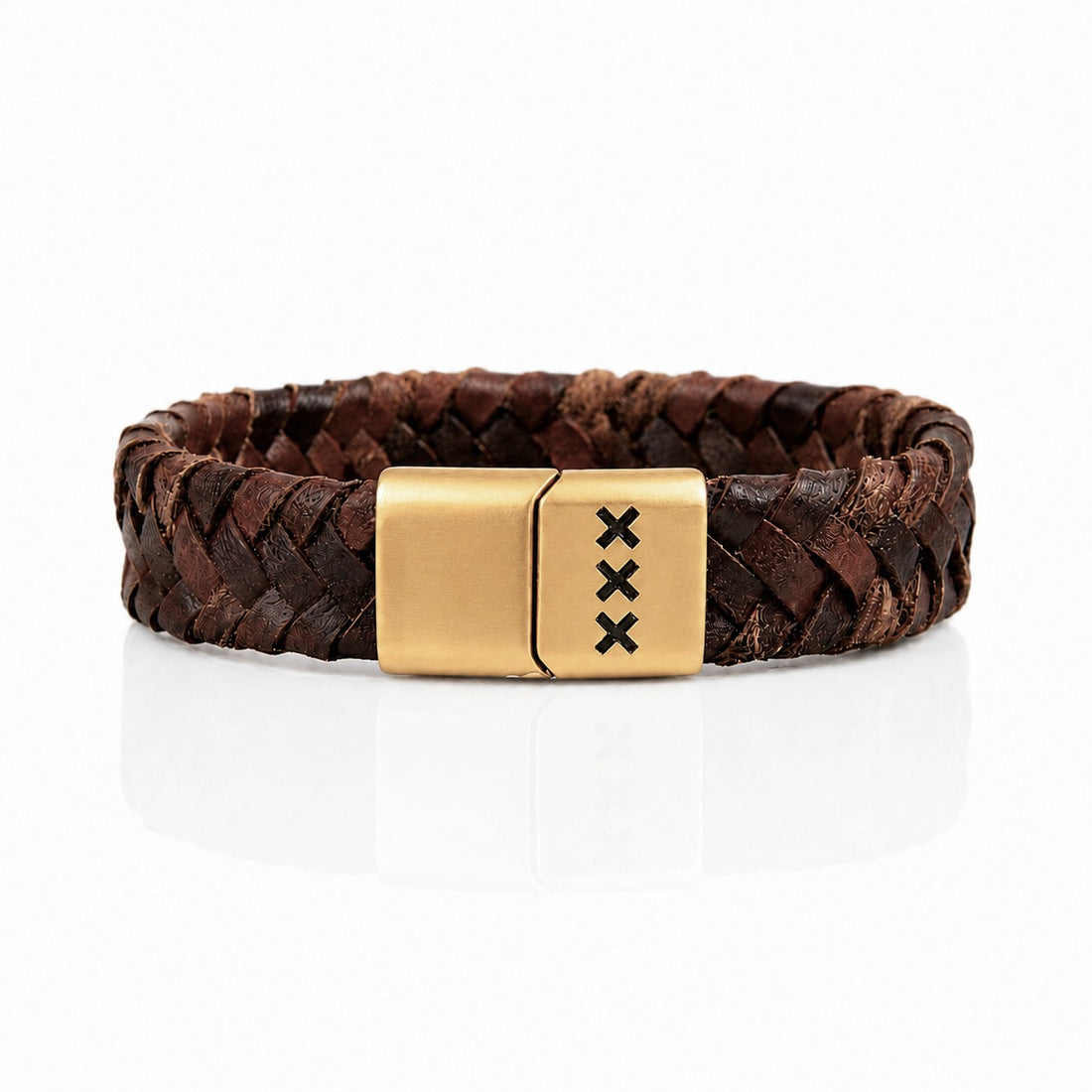 Leren Armband met Gravure GOUD –  Amsterdam Edition
