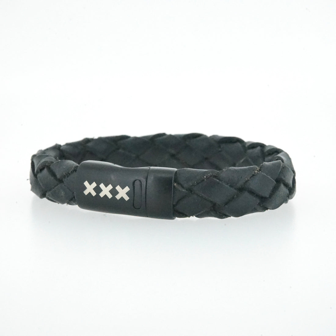 Leren Armband Zwart / Zwart – Mokum Trots
