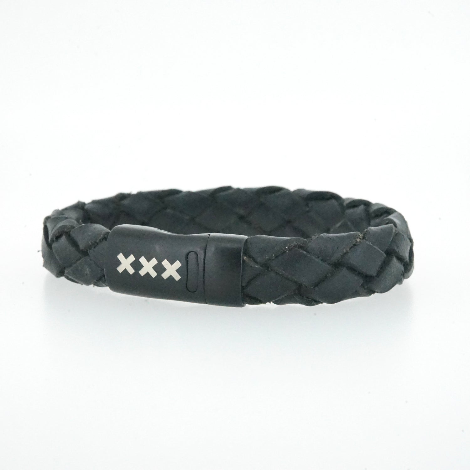 Leren Armband Zwart / Zwart – Mokum Trots