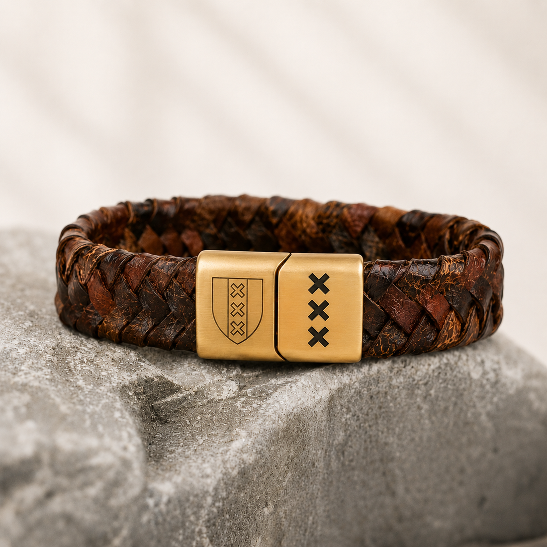 Leren Armband met Gravure –  Amsterdam Edition