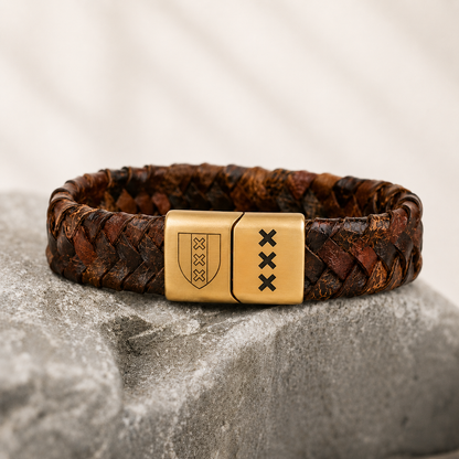 Leather Bracelet with Engraving – Amsterdam Edition