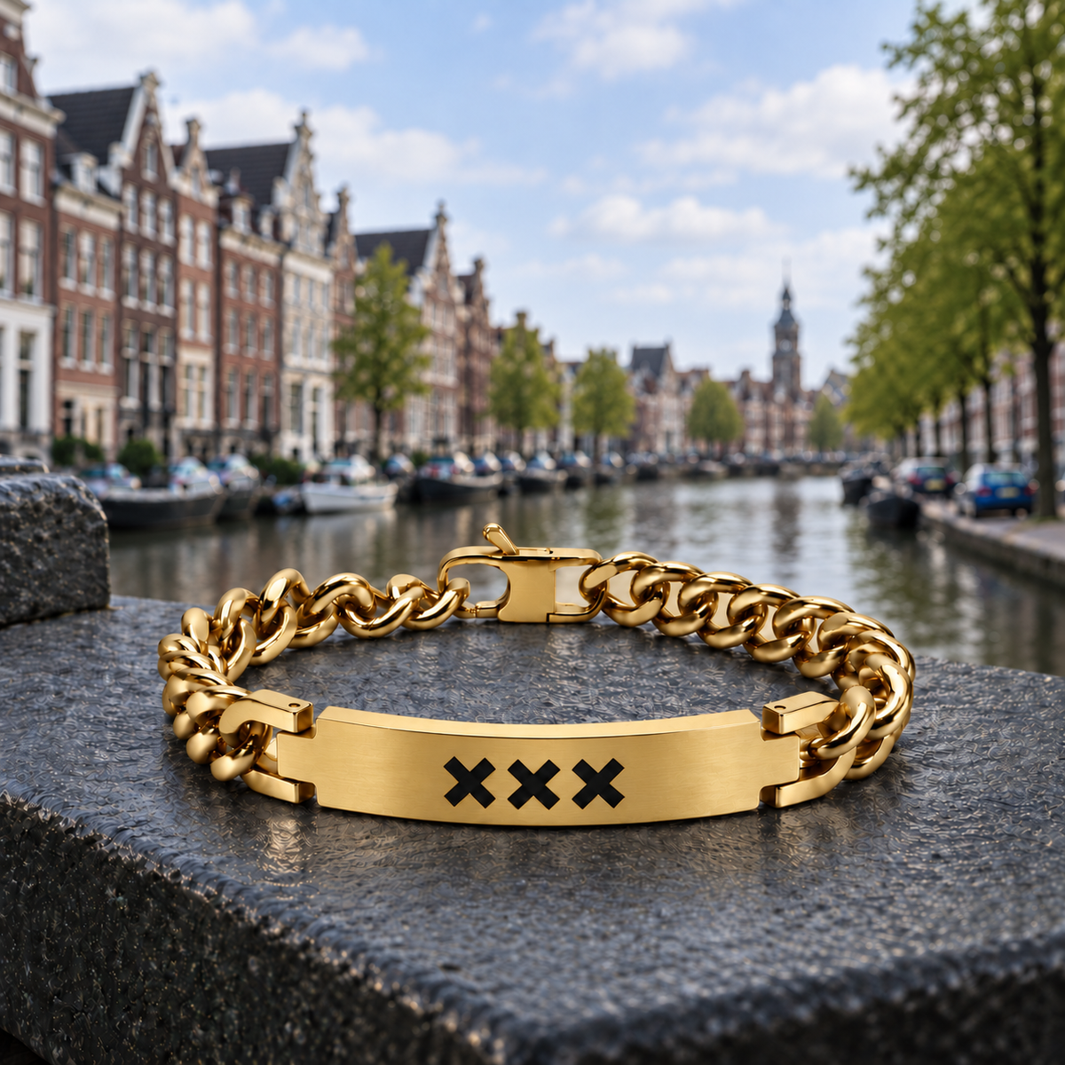 Gouden RVS Herenarmband | Vastberaden