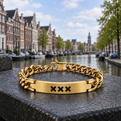 Gouden RVS Herenarmband | Vastberaden