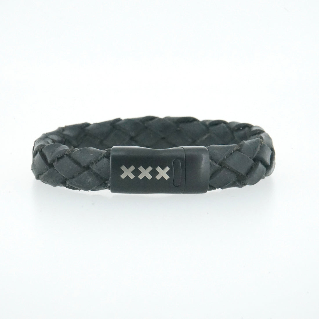 Leren Armband Zwart / Zwart – Mokum Trots
