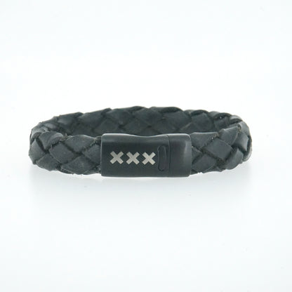Leren Armband Zwart / Zwart – Mokum Trots