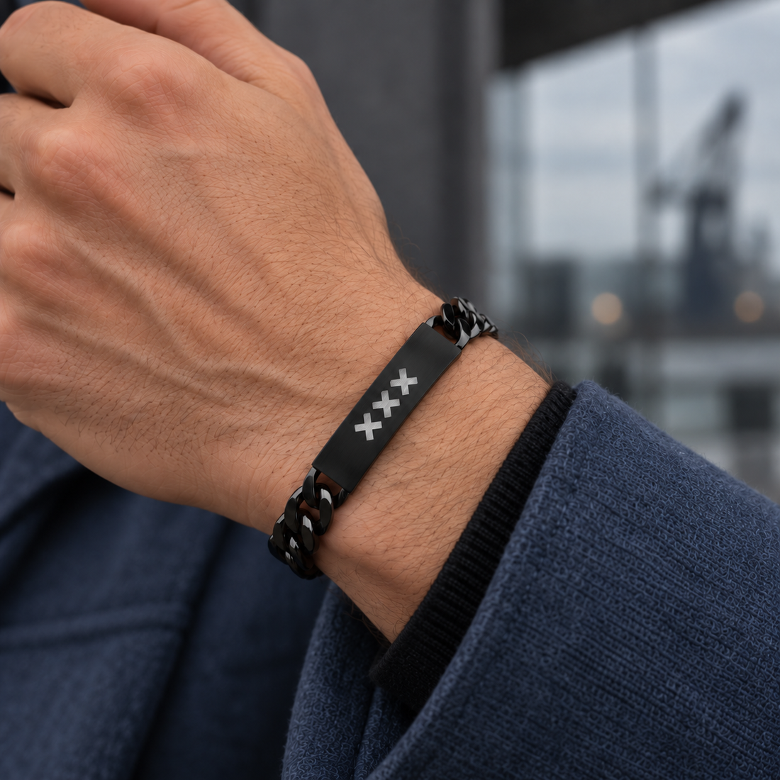 Zwart RVS Herenarmband | Vastberaden