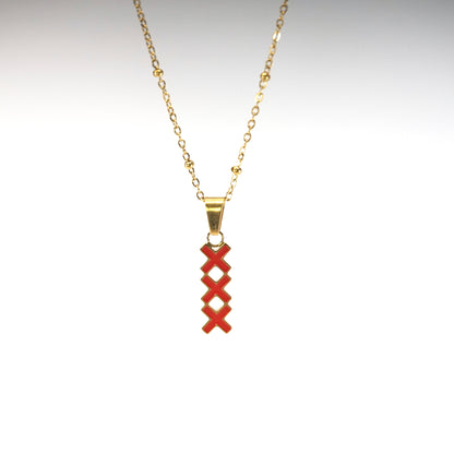 NECKLACE VERTICAL RED XXX