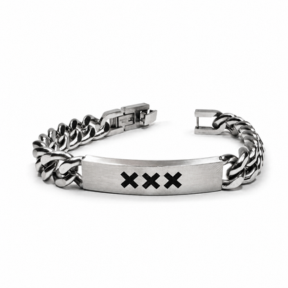 Zilver RVS Herenarmband | Vastberaden
