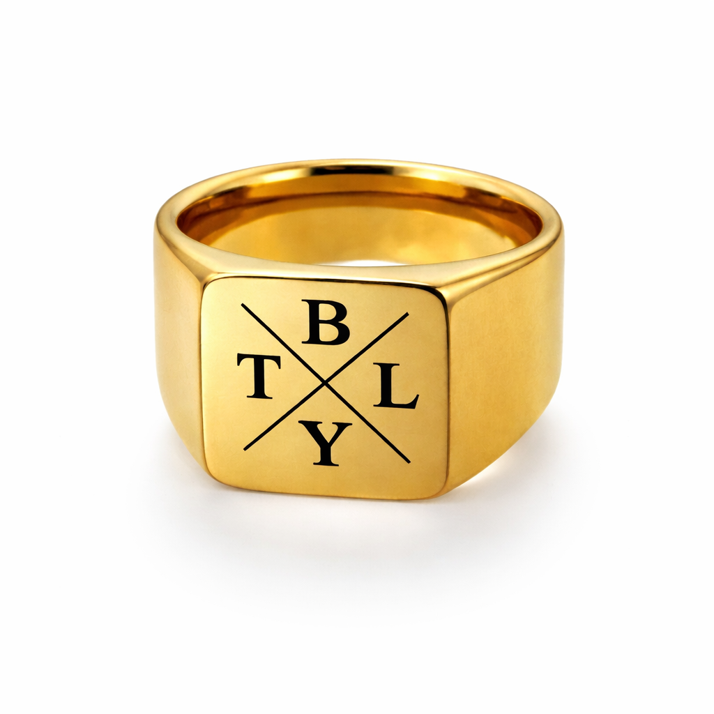 ZEGELRING  MET INITIALEN