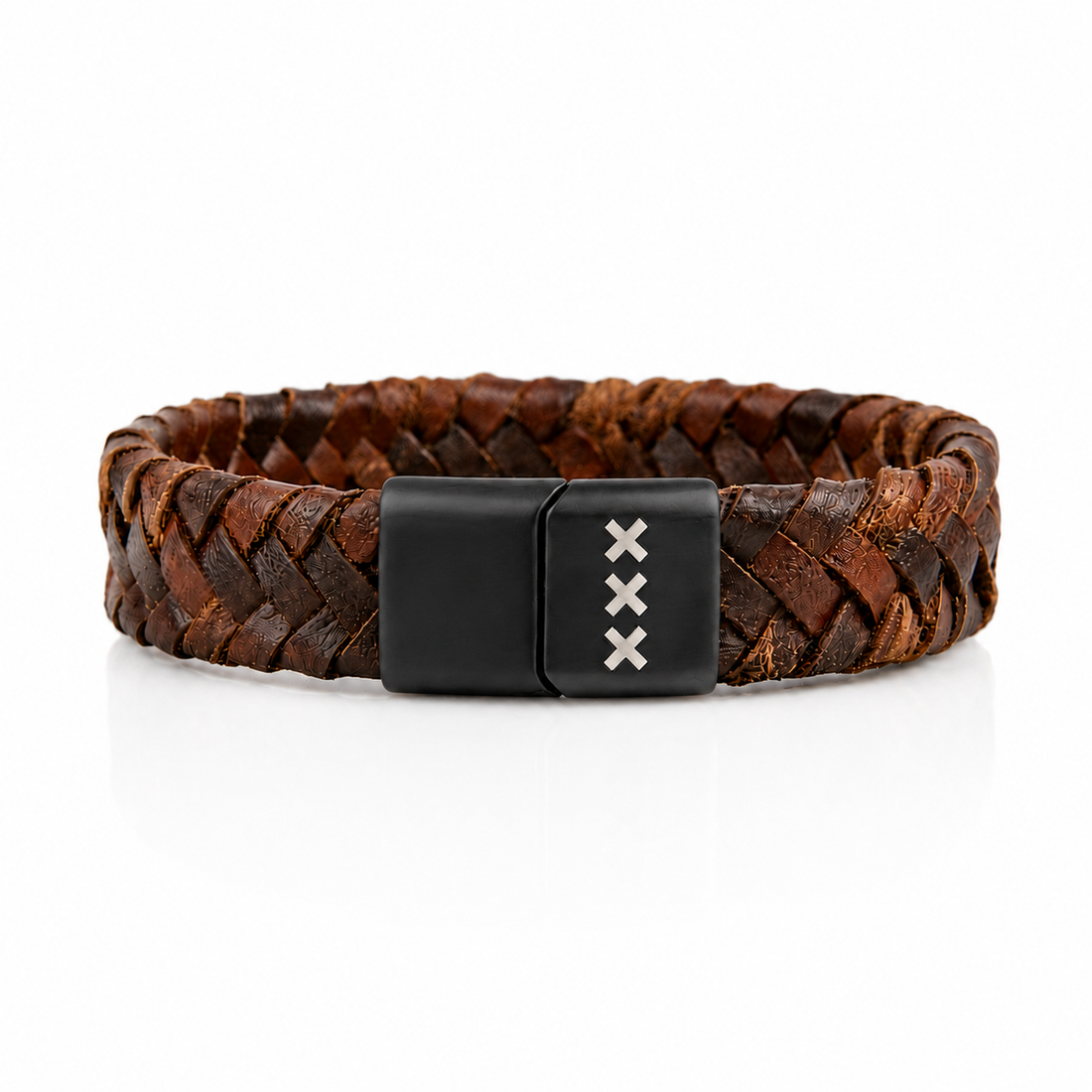 Leren Armband met Gravure ZWART–  Amsterdam Edition
