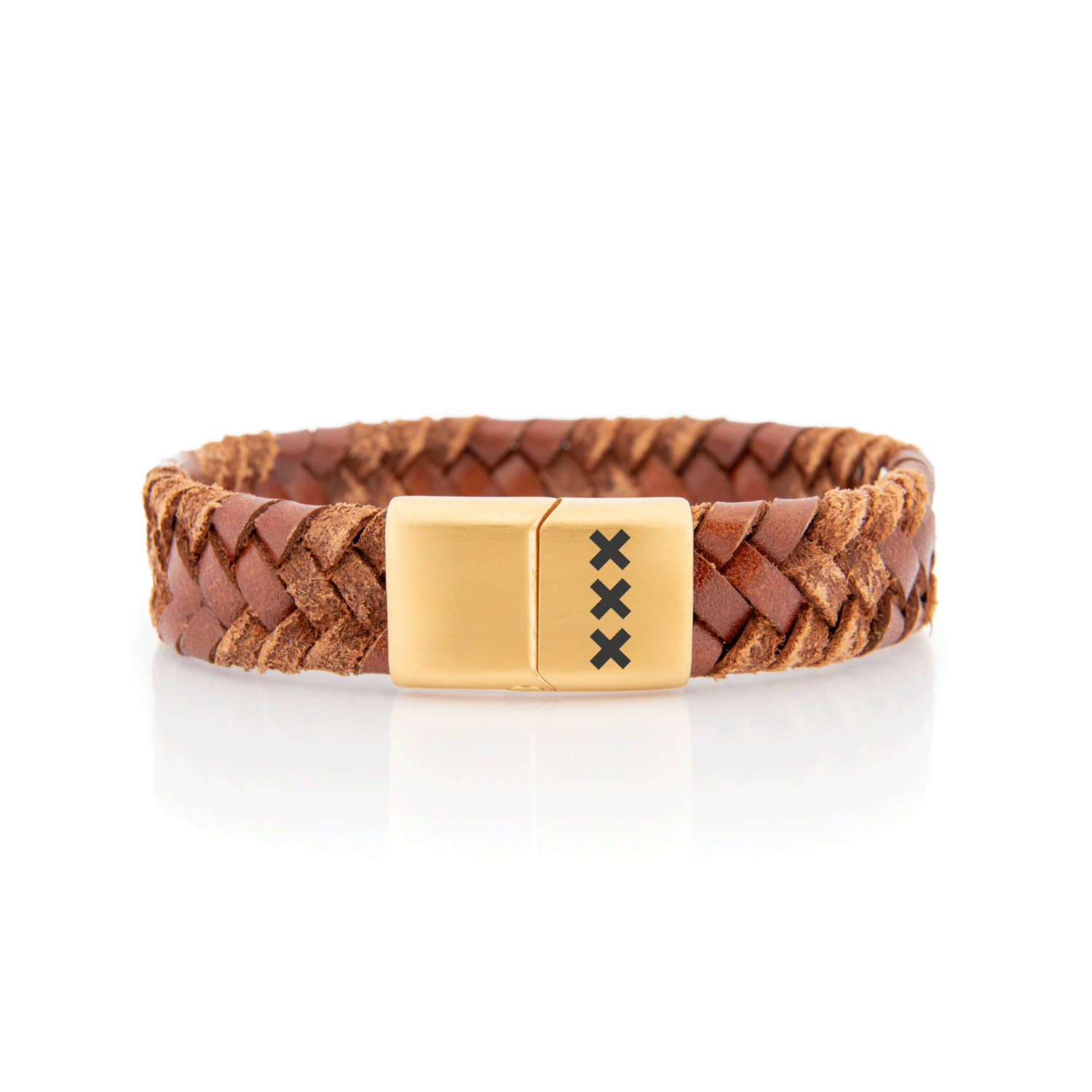 Bracelet Leather Brown/Gold