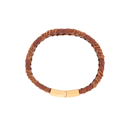 Bracelet Leather Brown/Gold