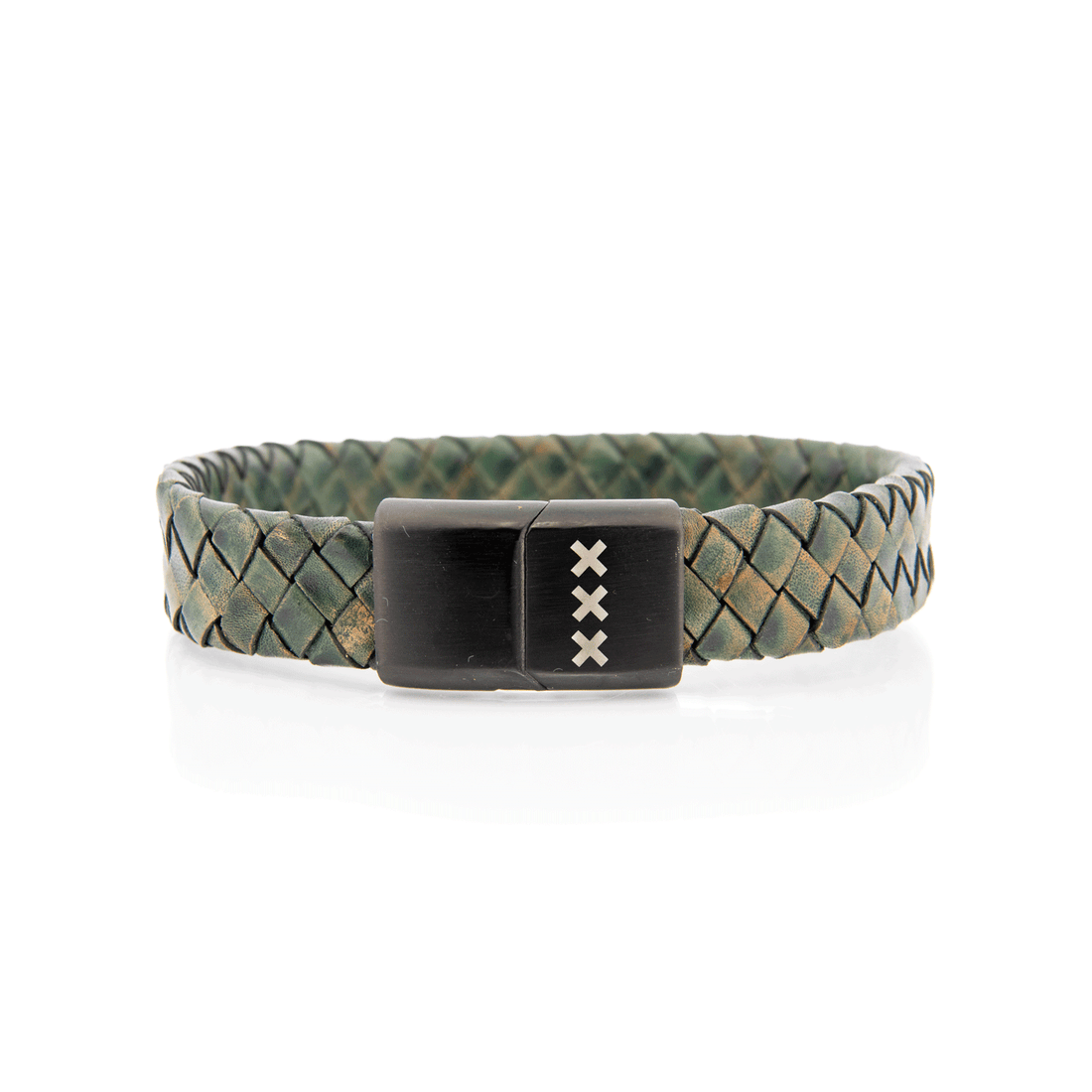 Bracelet Leather Dark Green/Black