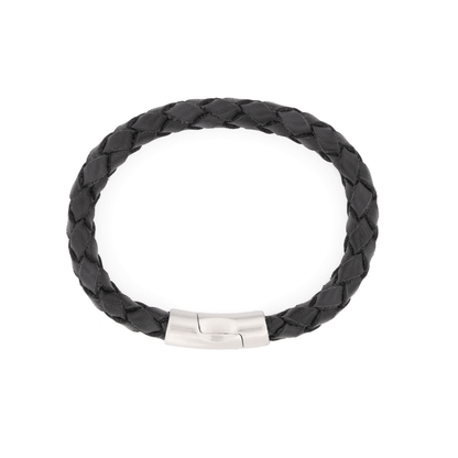 Bracelet Leather Black/Silver